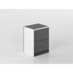 Meuble bas avec plaque de cuisson 60 cm anthracite/marbre