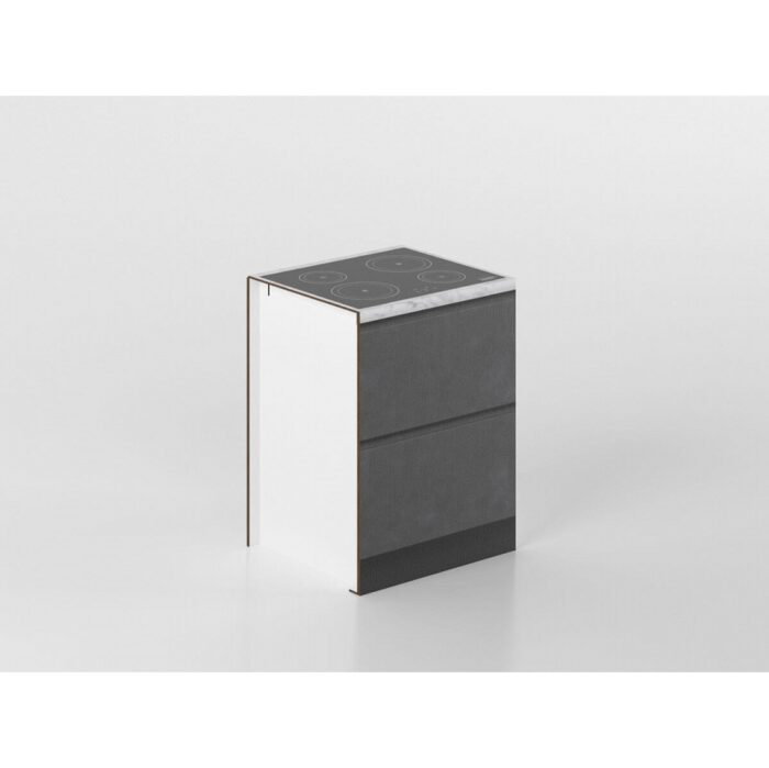 MaAn-Base-da-60-Cuiseur Meuble bas avec plaque de cuisson 60 cm anthracite/marbre – Image 1