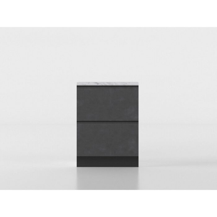 Meuble bas avec plaque de cuisson 60 cm anthracite/marbre – Image 3