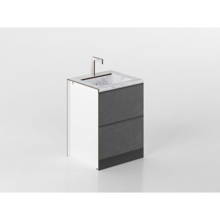 Sink base unit 60 cm anthracite/marble 'Cassandra'