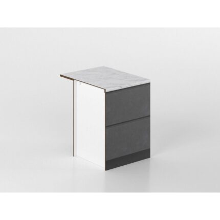 Base piano snack 60 cm antracite/marmo 'Cassandra'