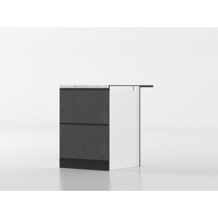 Base piano snack 60 cm antracite/marmo 'Cassandra' - immagine 2