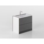 Sink base unit 90 cm anthracite/marble 'Cassandra'