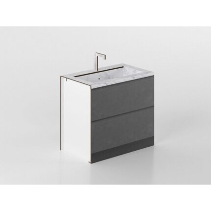 Sink base unit 90 cm anthracite/marble 'Cassandra'