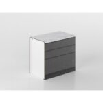 Base cassetti 90 cm antracite/marmo 'Cassandra'
