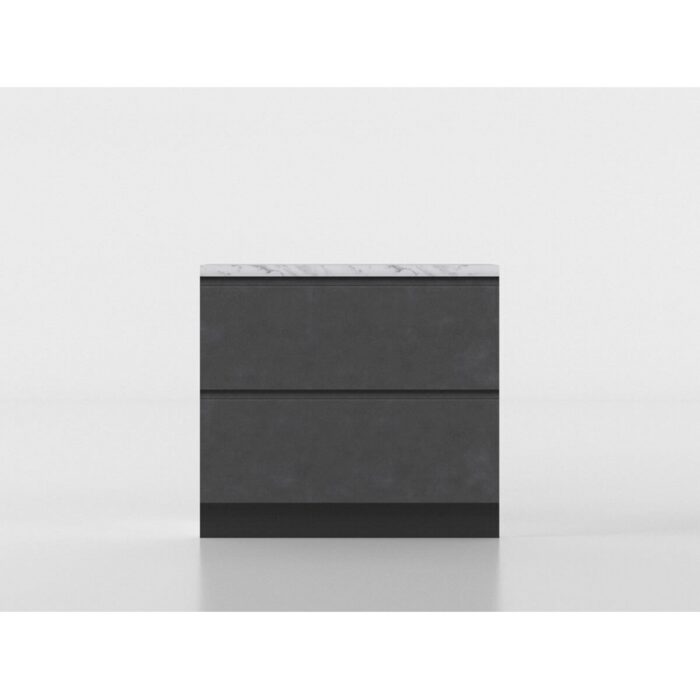 2 drawers base unit 90 cm anthracite/marble 'Cassandra' - Image 2