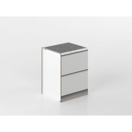 Base fornello 60 cm grigio/marmo 'Cassandra'