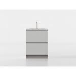 Base lavandino 60 cm grigio/marmo 'Cassandra' - immagine 2