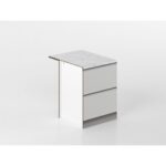 Base piano snack 60 cm grigio/marmo 'Cassandra'