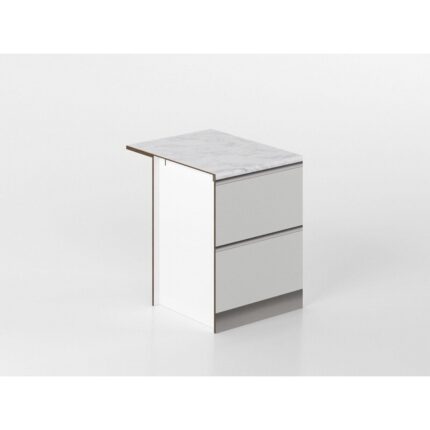 Base piano snack 60 cm grigio/marmo 'Cassandra'