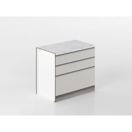 Base cassetti 90 cm grigio/marmo 'Cassandra'