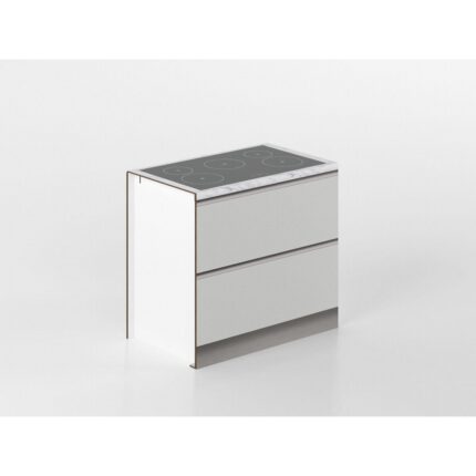 Base fornello 90 cm grigio/marmo 'Cassandra'