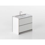 Base lavandino 90 cm grgio/marmo 'Casandra'