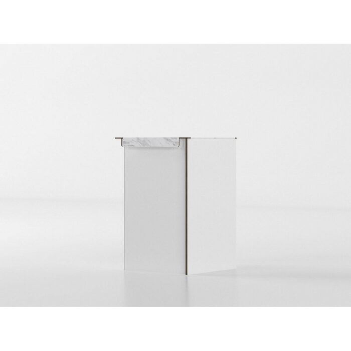 Base angolare 60 cm bianco/marmo 'Cassandra' - immagine 3