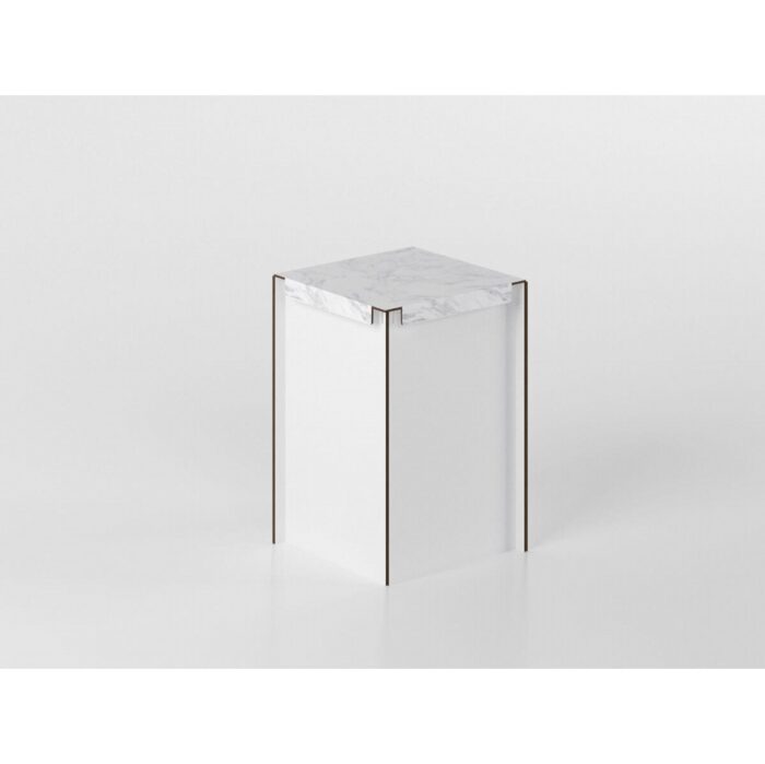 Base angolare 60 cm bianco/marmo 'Cassandra' - immagine 1