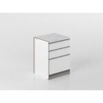 Base cassetti 60 cm bianco/marmo 'Cassandra'