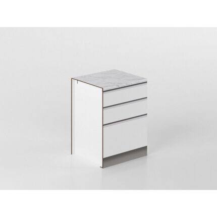 Base cassetti 60 cm bianco/marmo 'Cassandra'