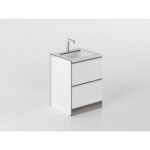 Unterschrank Spüle 60 cm weiß/marmor 'Cassandra'