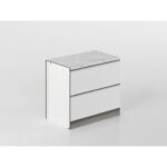 Base cassettoni 90 cm bianco/marmo 'Cassandra'
