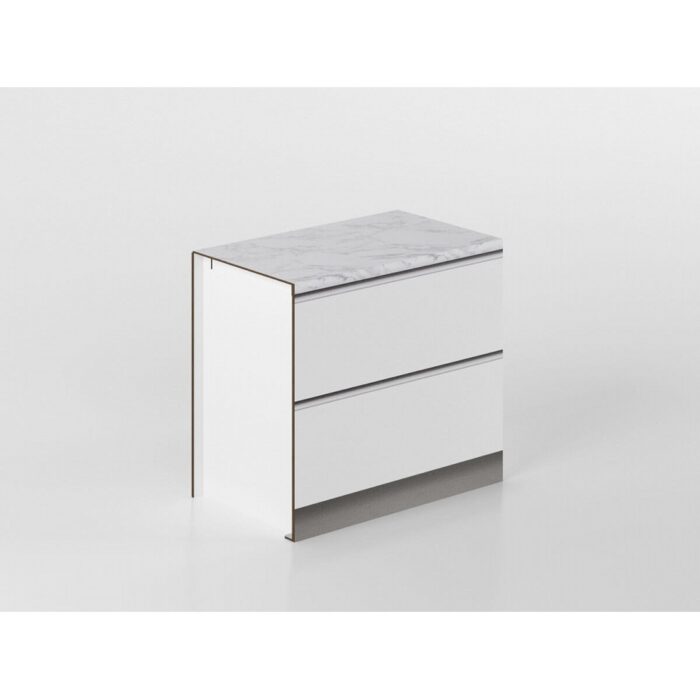 2 chest of drawers base unit 90 cm grey/marble 'Cassandra' - Image 1