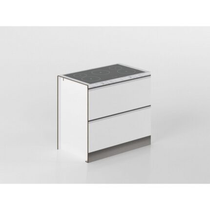 Cooker base unit 90 cm white/marble 'Cassandra'