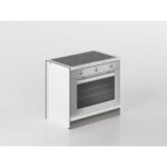 Unterschrank mit Ofen und Gasherd 90 cm weiß/marmor
