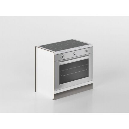 Unterschrank mit Ofen und Gasherd 90 cm weiß/marmor