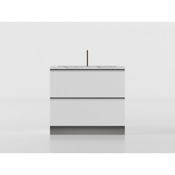 Unterschrank Spüle 90 cm weiß/marmor 'Cassandra' – Bild 2