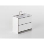 Unterschrank Spüle 90 cm weiß/marmor 'Cassandra'