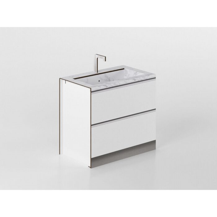 Unterschrank Spüle 90 cm weiß/marmor 'Cassandra' – Bild 1