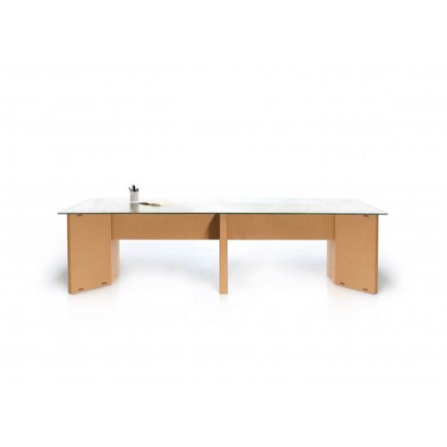 Tavolo riunioni grande con piano in vetro 'Otro 300-400'