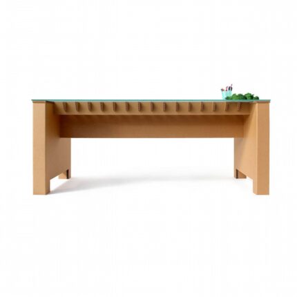 Scrivania in cartone con piano in vetro 'Pedra V'