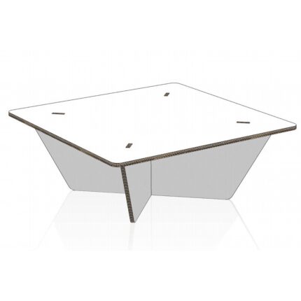 80 cm Kreuz-Couchtisch aus Pappe für Home-Staging-Möbel