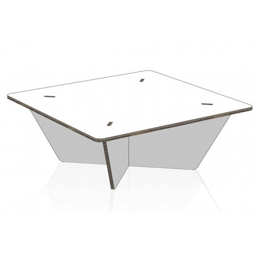 80 cm Kreuz-Couchtisch aus Pappe für Home-Staging-Möbel