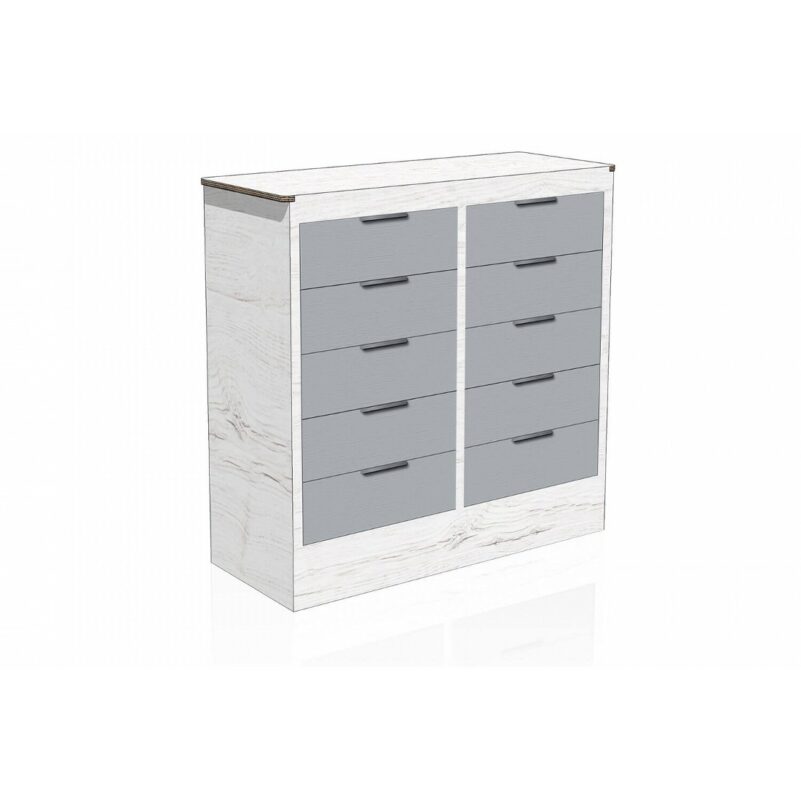 Cassettiera stampata in cartone 100 cm home staging