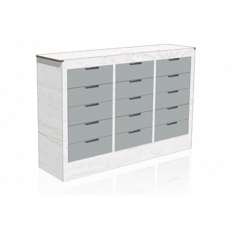 Cassettiera stampata da 150 in cartone home staging