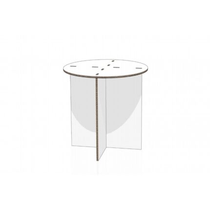 Tavolo circolare in cartone per home staging