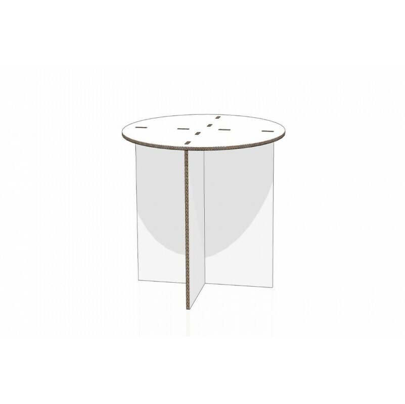 Tavolo circolare in cartone per home staging