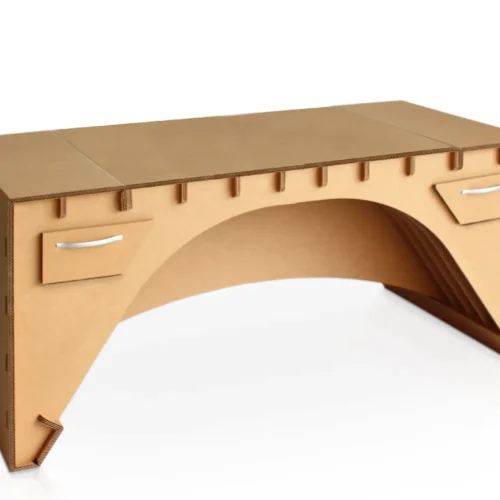 Bureau en carton avec pieds triangulaires 'Trayo 01'