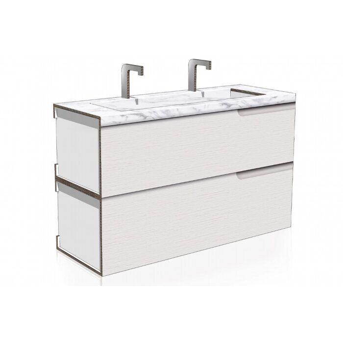 Lavandino grande sovrapposto stampato in cartone home staging