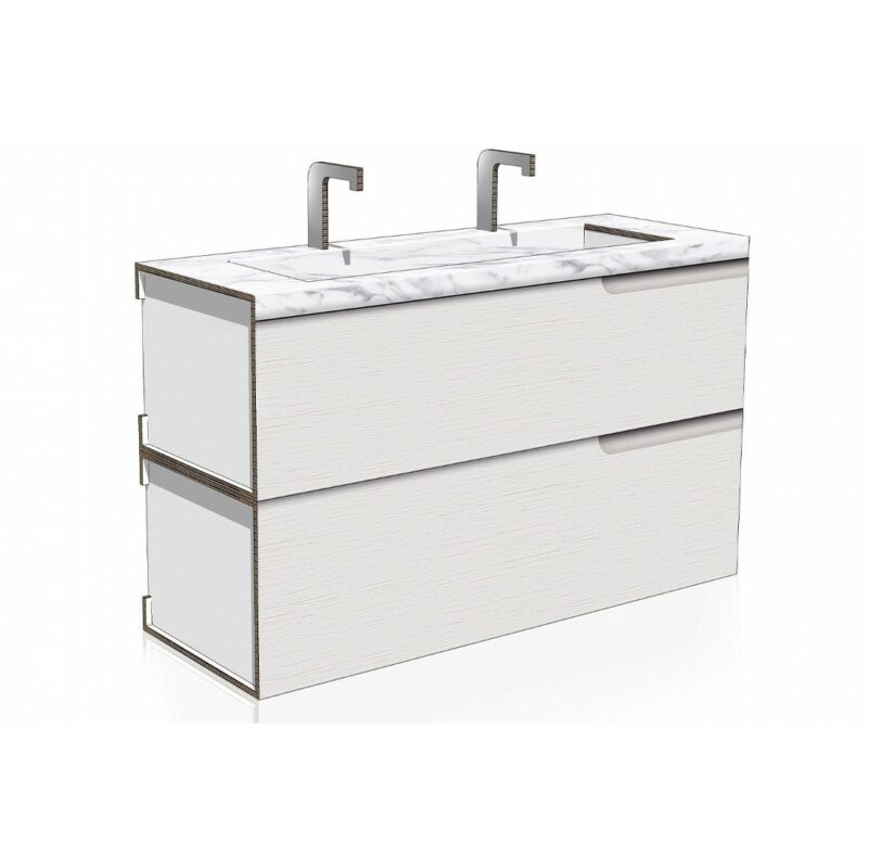 Lavandino grande sovrapposto stampato in cartone home staging