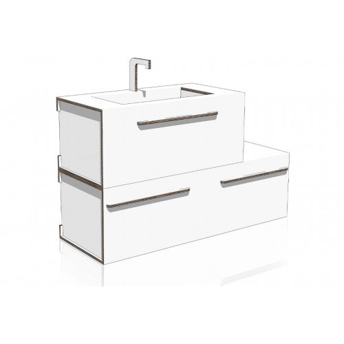 Lavandino sovrapposto in cartone home staging