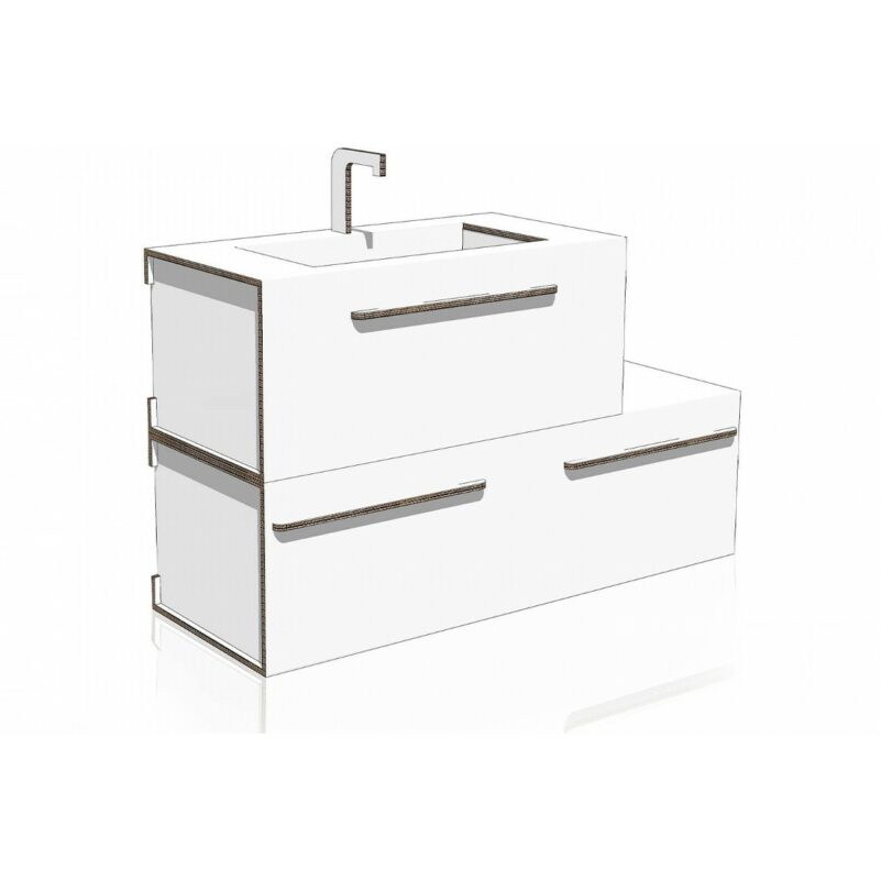 Lavandino sovrapposto in cartone home staging