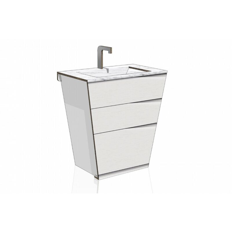 Lavandino moderno stampato in cartone per arredi home staging