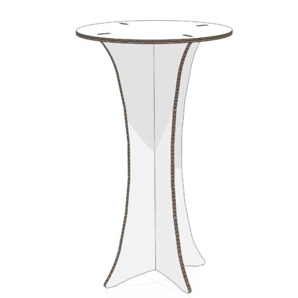 Tavolino alto circolare in cartone per arredi Home Staging