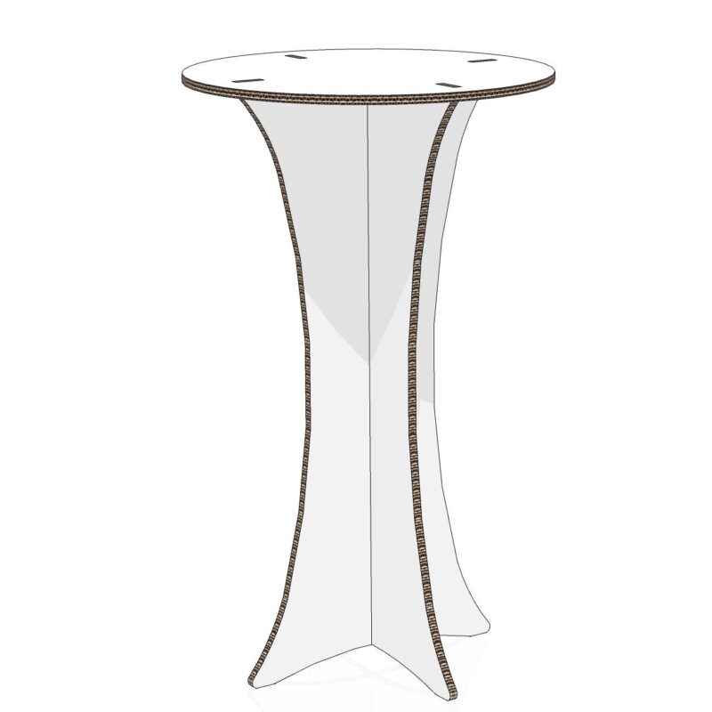 Tavolino alto circolare in cartone per arredi Home Staging