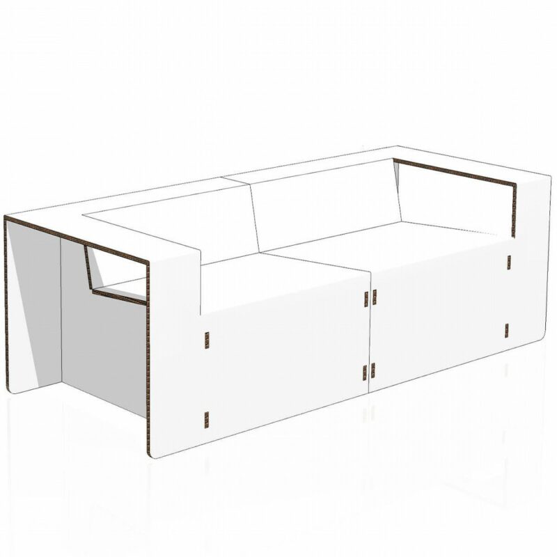 Divanetto in cartone per home staging - NaturDesign