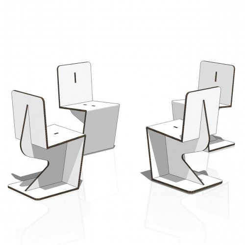 Sedie moderne in cartone per Home Staging