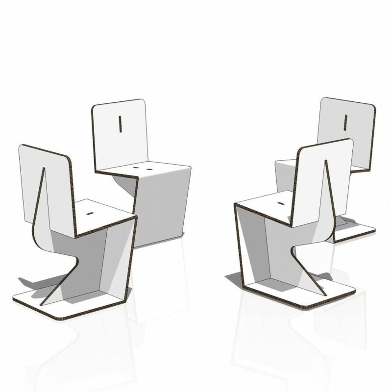 Sedie moderne in cartone per Home Staging