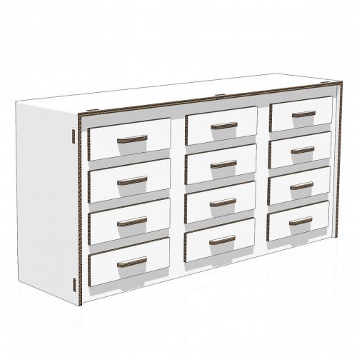 150 cm cardboard chest of drawers for Home Staging furniture